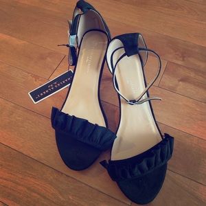 Charles Albert Black Ankle Strapped Heels